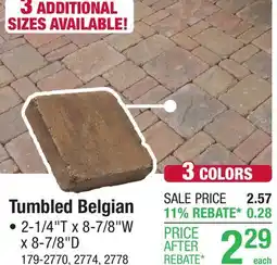 Menards Tumbled Belgian offer