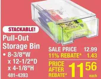 Menards Pull-Out Storage Bin offer