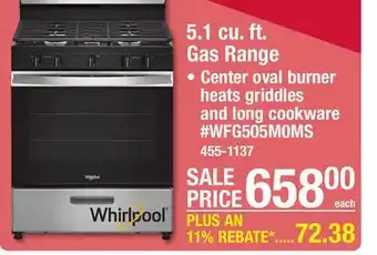 Menards 5.1 cu. ft. Gas Range offer