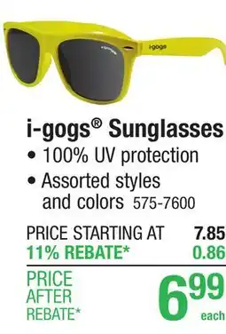 Menards i-gogs Sunglasses offer