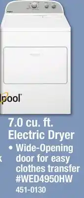Menards 7.0 cu. ft. Electric Dryer offer