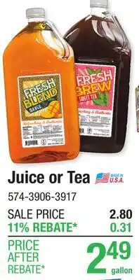 Menards Juice or Tea offer