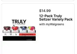 Walgreens 12-Pack Truly Seltzer Variety Pack offer