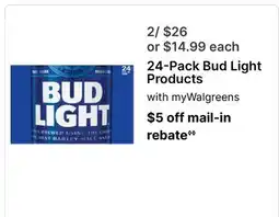 Walgreens 24-Pack Bud Light Products offer