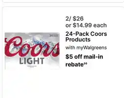 Walgreens 24-Pack Coors Products offer
