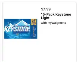 Walgreens 15-Pack Keystone Light offer