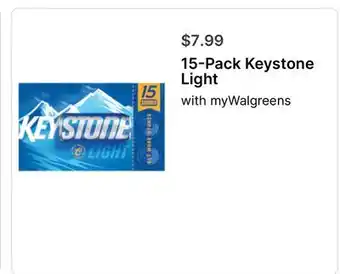 Walgreens 15-Pack Keystone Light offer
