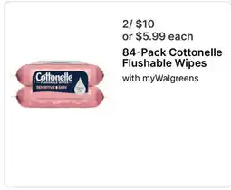 Walgreens Cottonelle Flushable Wipes offer