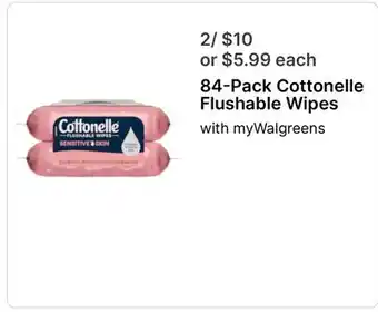 Walgreens Cottonelle Flushable Wipes offer