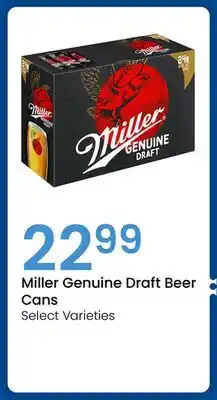 Jewel-Osco Miller Genuine Draft Beer Cans offer