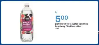 Jewel-Osco Signature Select Water Sparkling Raspberry Blackberry Liter offer