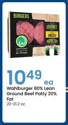 Jewel-Osco Wahlburger 80% Lean Ground Beef Patty 20% Fat offer
