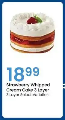 Jewel-Osco Strawberry Whipped Cream Cake 3 Layer offer