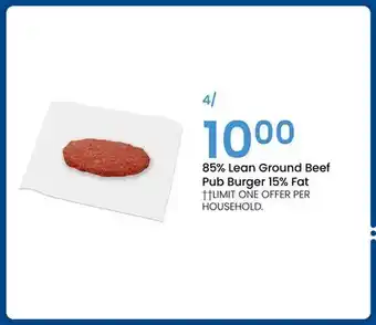Jewel-Osco 85% Lean Ground Beef Pub Burger 15% Fat offer