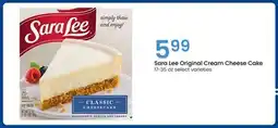 Jewel-Osco Sara Lee Original Cream Cheese Cake offer