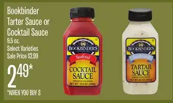 Jewel-Osco Bookbinder Tarter Sauce or Cocktail Sauce offer
