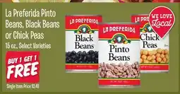 Jewel-Osco La Preferida Pinto Beans, Black Beans or Chick Peas offer