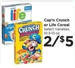 Food 4 Less Cap'n Crunch or Life Cereal offer