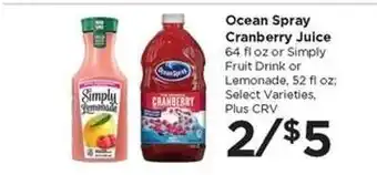 Food 4 Less Ocean Spray Cranberry Juice offer