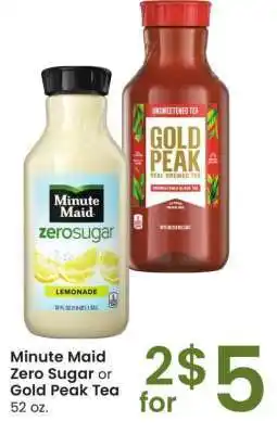 Albertsons Minute Maid Zero Sugar or Gold Peak Tea - 52 oz offer