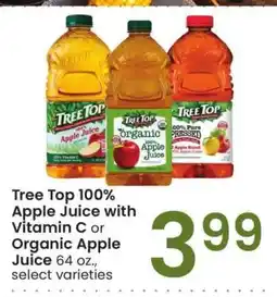 Albertsons Tree Top 100% Apple Juice with Vitamin C or Organic Apple Juice - 64 oz., select varieties offer