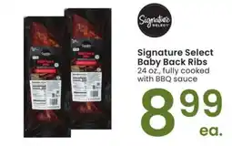 Albertsons Signature SELECT Baby Back Ribs - 24 oz., fully cooked with BBQ sauce offer