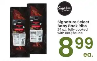 Albertsons Signature SELECT Baby Back Ribs - 24 oz., fully cooked with BBQ sauce offer