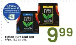 Albertsons Lipton Pure Leaf Tea - 6 - pk., 16.9 oz. btls offer