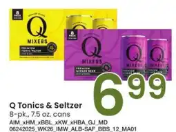 Albertsons Q Tonics & Seltzer - 8 - pk., 7.5 oz. cans offer