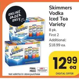 Albertsons Skimmers Vodka Iced Tea Variety - 8 pk offer