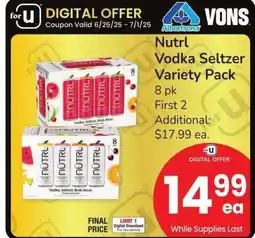 Albertsons Nutrl Vodka Seltzer Variety Pack - 8 pk offer