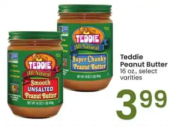 Albertsons Teddie Peanut Butter - 16 oz., select varities offer