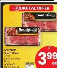 Albertsons Smithfield Sliced Bacon - 12 oz. Select Varieties offer