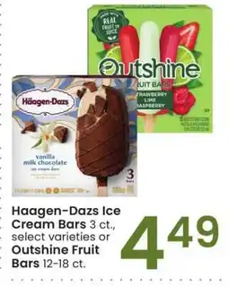 Albertsons Haagen-Dazs Ice Cream Bars 3 ct., select varieties or Outshine Fruit Bars 12-18 ct offer