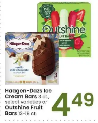 Albertsons Haagen-Dazs Ice Cream Bars 3 ct., select varieties or Outshine Fruit Bars 12-18 ct offer
