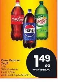 Albertsons Coke, Pepsi or 7•UP - 2 ltr. Select Varieties offer