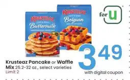 Albertsons Krusteaz Pancake or Waffle Mix - 25.2-32 oz., select varieties offer