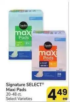 Albertsons Signature SELECT Maxi Pads - 20-48 ct. Select Varieties offer