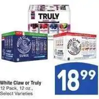 Albertsons White Claw or Truly* - 12 Pack, 12 oz., Select Varieties offer