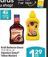 Albertsons Kraft Barbecue Sauce 17.5-18 oz. or Signature Select Yellow Mustard 8 oz. - Select Varieties offer
