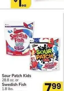 Albertsons Sour Patch Kids 28.8 oz. or Swedish Fish 1.8 lbs. - Select Varieties offer