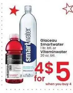 Albertsons Glaceau Smartwater 1 ltr. btl. or Vitaminwater 20 oz. btl offer