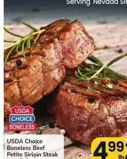 Albertsons USDA Choice Boneless Beef Petite Sirloin Steak - Value Pack offer