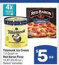 Albertsons Tillamook Ice Cream 1.5 Quart or Red Baron Pizza 14.87-23.45 oz. - Select Varieties offer