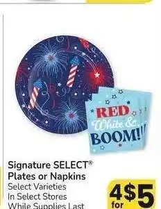 Albertsons Signature SELECT Plates or Napkins - Select Varieties offer