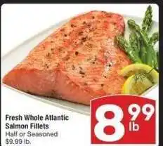 Albertsons Fresh Whole Atlantic Salmon Fillets - Half or Seasoned $9.99 lb offer