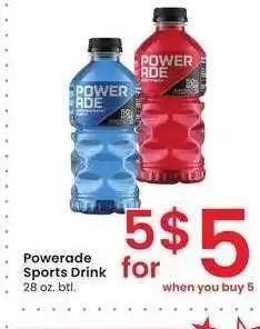 Albertsons Powerade Sports Drink - 28 oz. btl offer