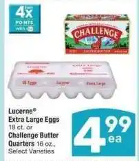 Albertsons Lucerne Extra Large Eggs 18 ct. or Challenge Butter Quarters 16 oz. - Select Varieties offer