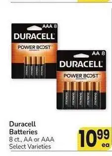 Albertsons Duracell Batteries - 8 ct., AA or AAA Select Varieties offer
