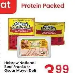 Albertsons Hebrew National Beef Franks or Oscar Mayer Deli Fresh Lunch Meat - 7-12 oz., select varieties offer